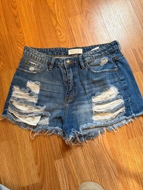 Distressed Blue Denim Women’s Shorts